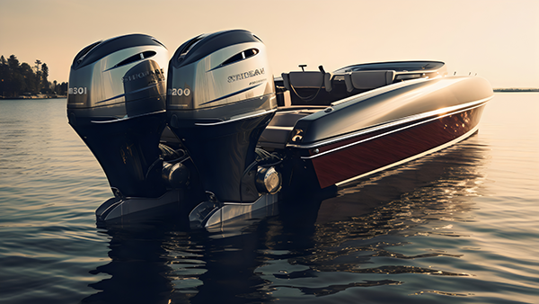 Power Boat with With Outboard Engines